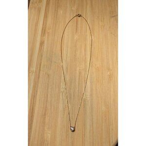 Gold-Tone Sterling Silver Necklace With Solitaire Clear Gemstone Pendant